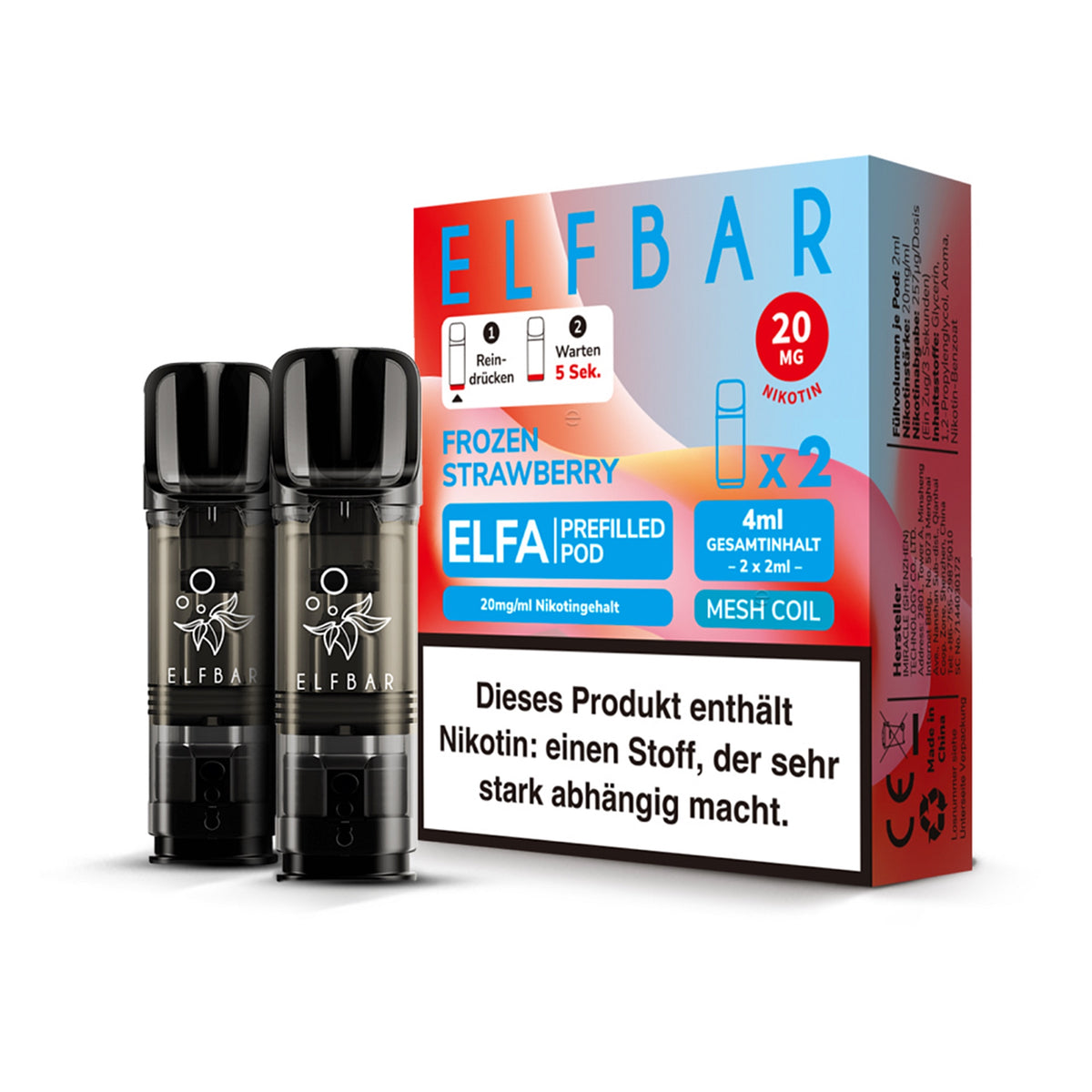 Elfa Pods mit 2% Nikotin - Frozen Strawberry