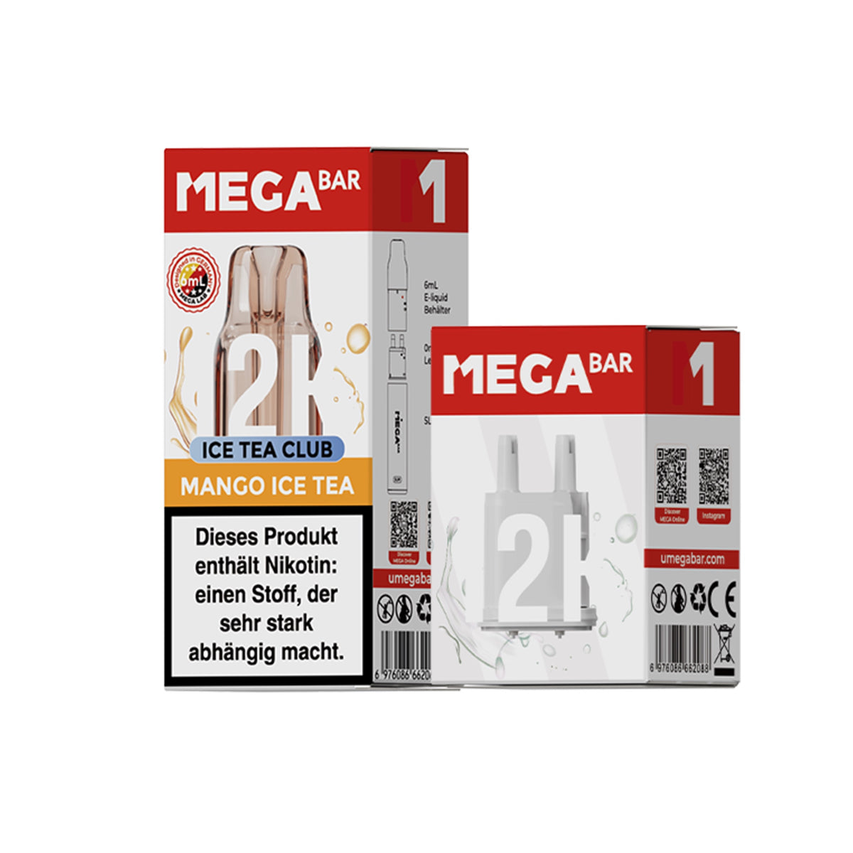 Megabar Slim 12K Prefilled Pod - Mango Ice Tea