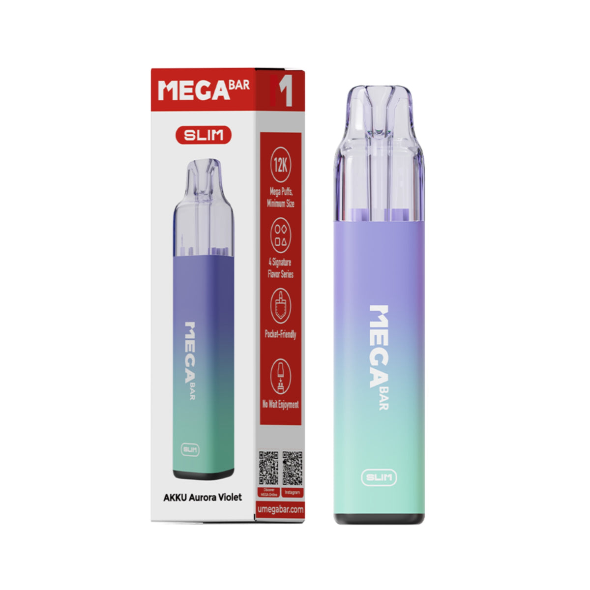 Megabar Slim 12K - Akku - Aurora Violet