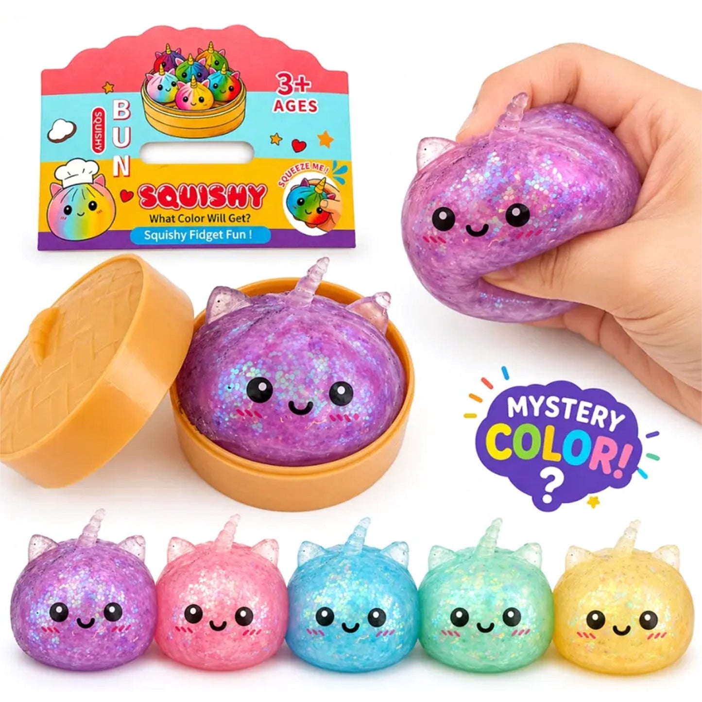 Squishy - Mystery Dumpling Glitzer Einhorn