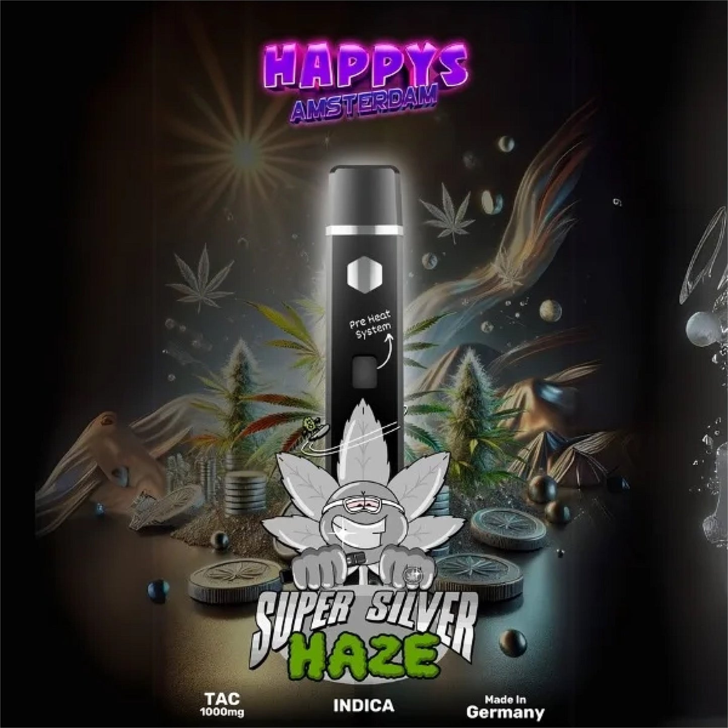 Happy´s Amsterdam TAC Vape - Super Silver Haze 1ml I 95%